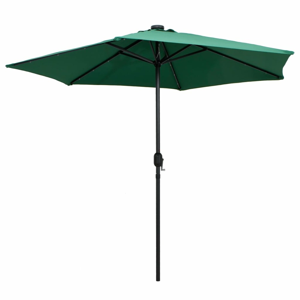Parasol avec led et mât en aluminium 270 cm vert