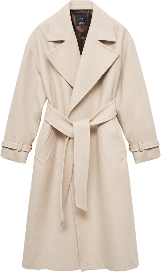 MANGO Maxi lapel Manteco wool coat Lt pastel grey