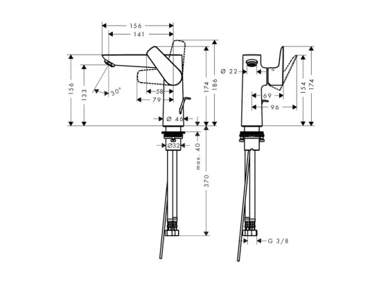 Mitigeur lavabo HANSGROHE Talis E 150 Economie d'eau, chromé