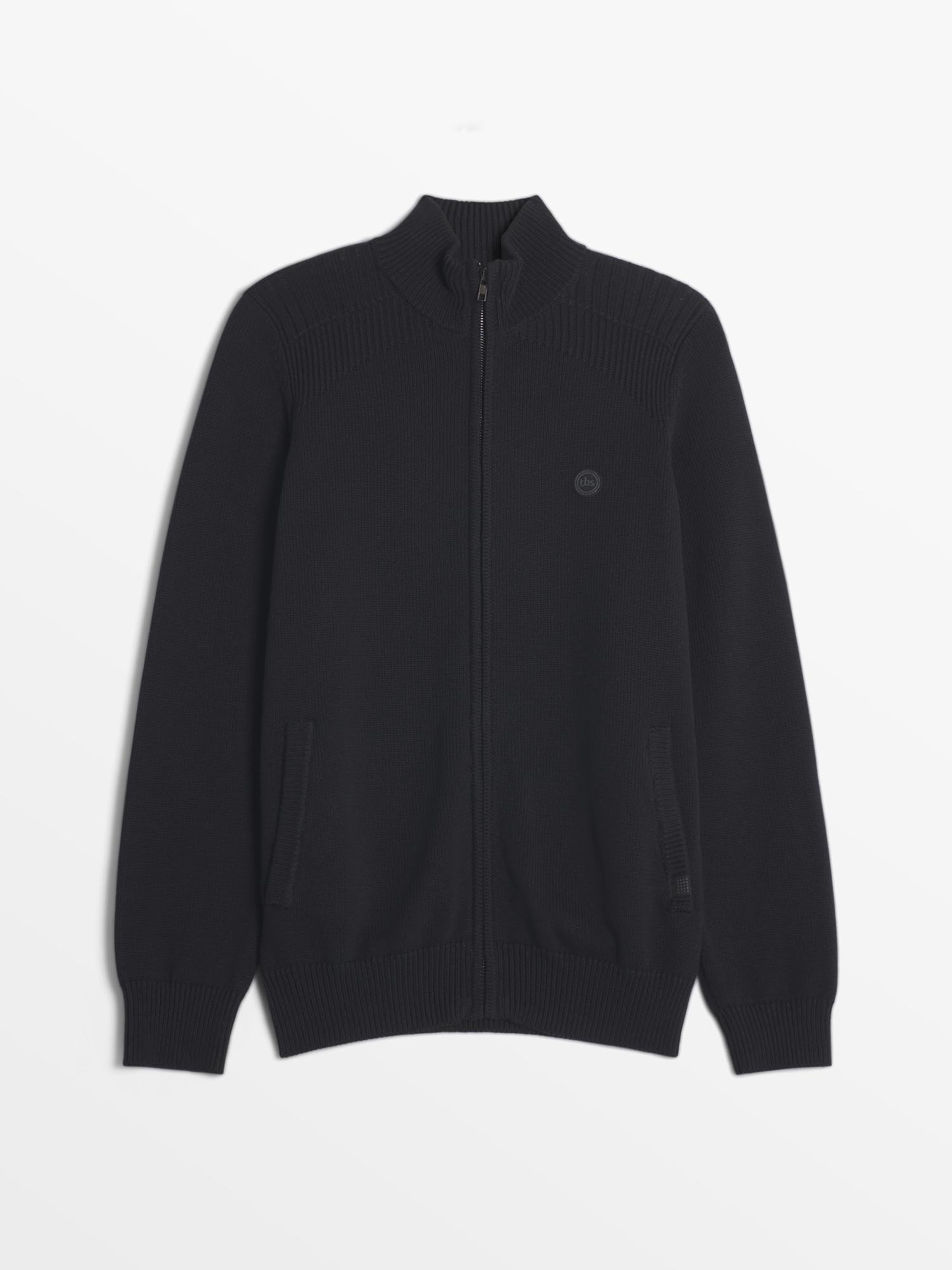 Gilet Homme Zippée Maille Noir