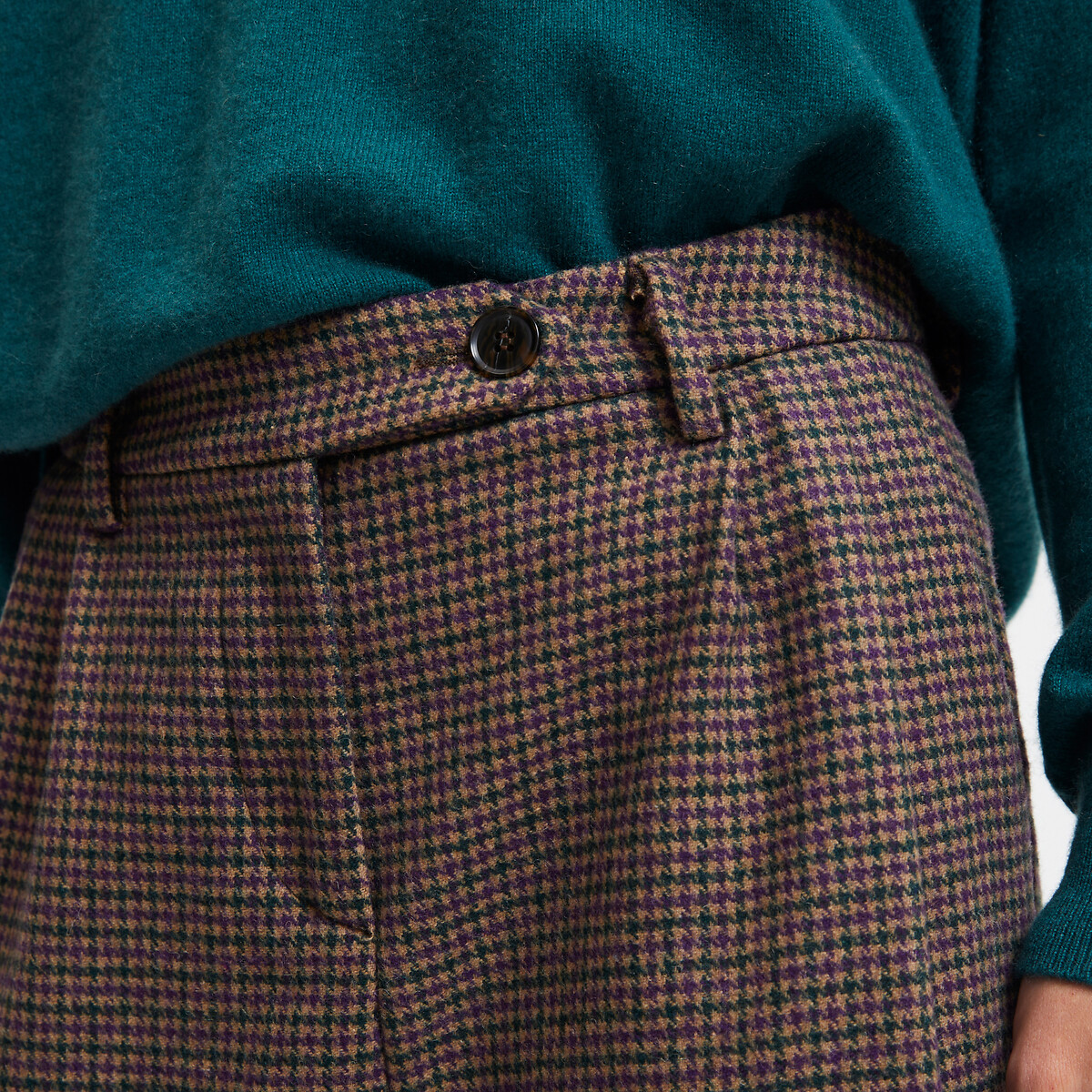 COLEÇÃO LA REDOUTE<br>Calças justas cropped, xadrez
