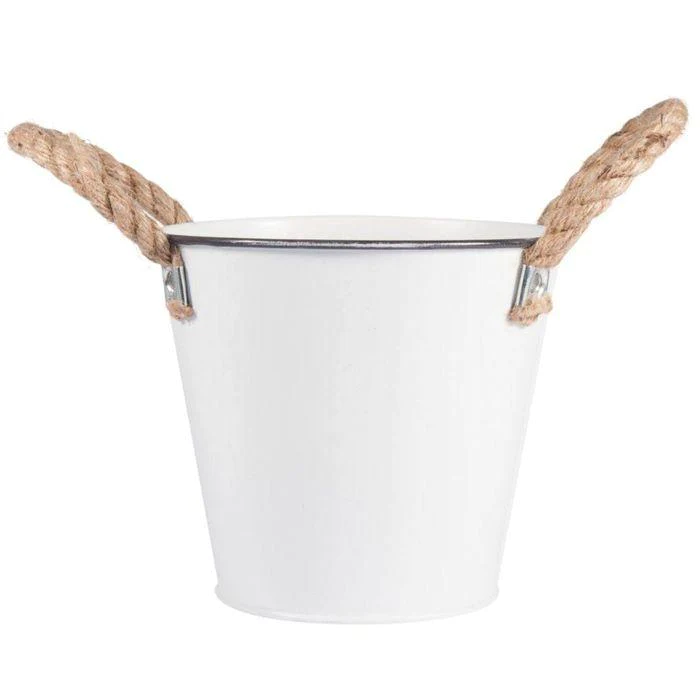 Mini seau blanc de jardin en zinc Ø 10,5 cm x 10,5 cm Rayher