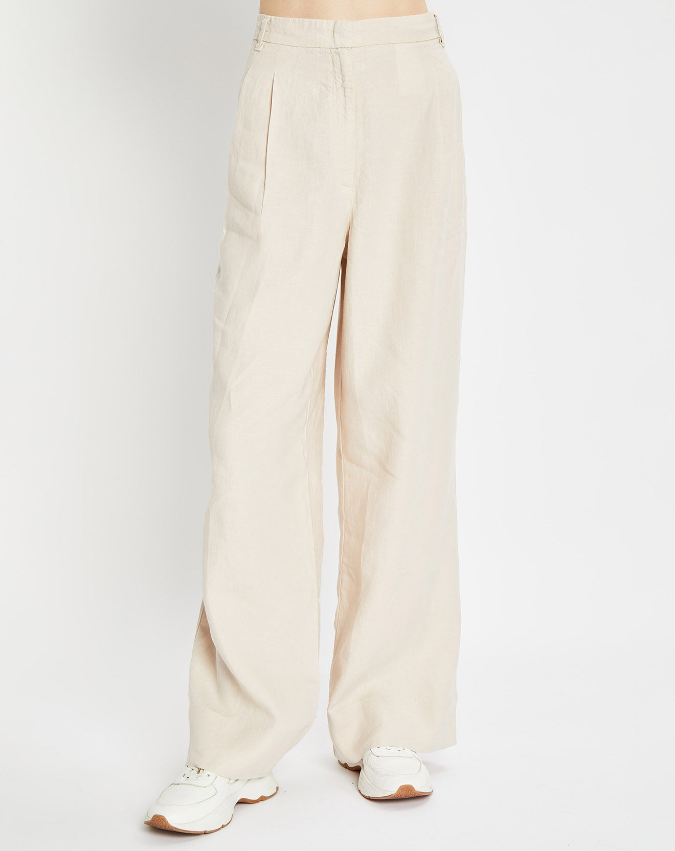 Marc O'Polo Pantalon 100% Lin Plissé Large Kl beige