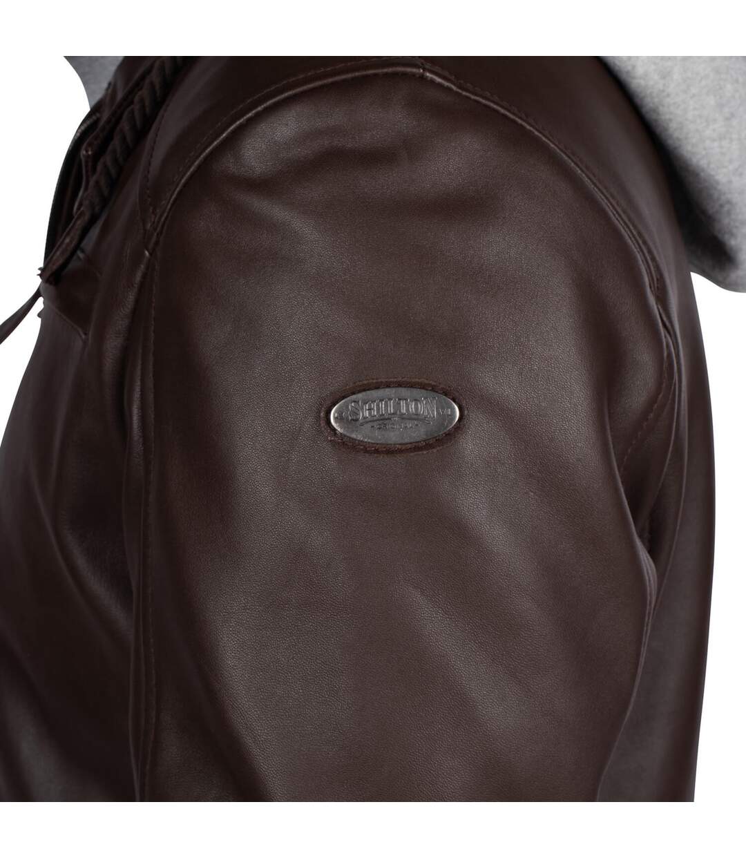 Blouson cuir à capuche amovible