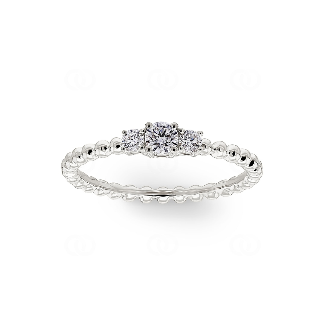 0.24 Karat Trilogie Diamantring 750/18 K Weissgold