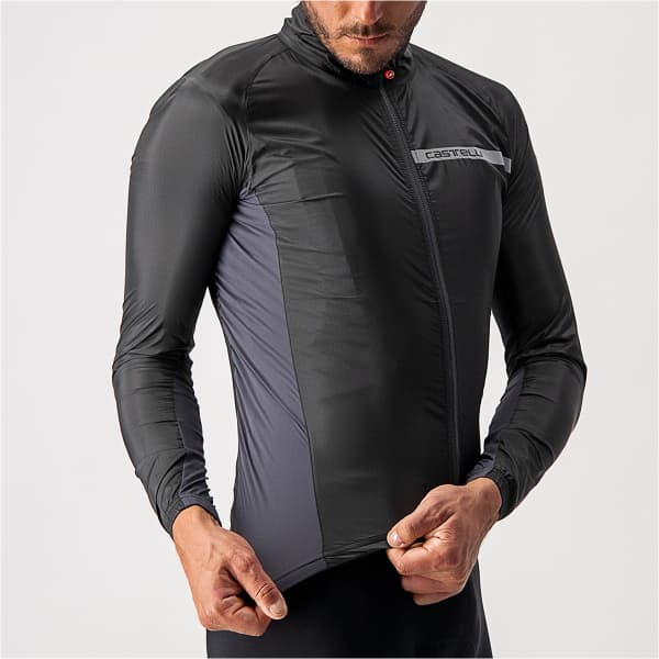 Veste vélo CASTELLI SQUADRA STRETCH NOIR/GRIS FONCE