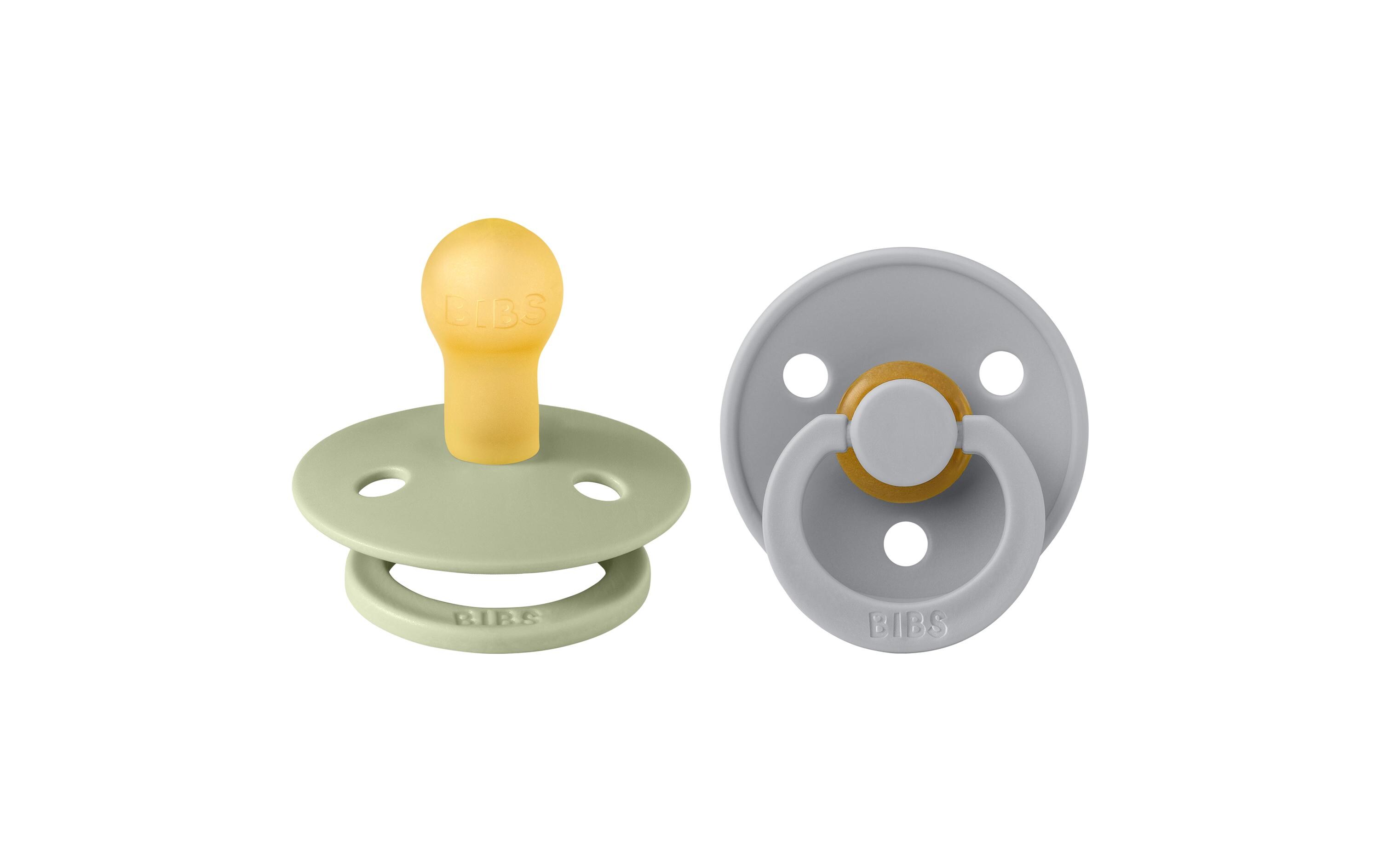 Nuggi rund Latex 2er Set Sage Green/Cloud 0-6 Mt.Doppelpack Schnuller für Babys