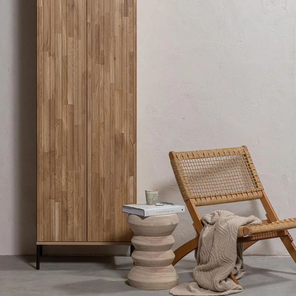 WOOOD Lois Tuinklapstoel Ruit - Hout - Naturel - 73x60x78