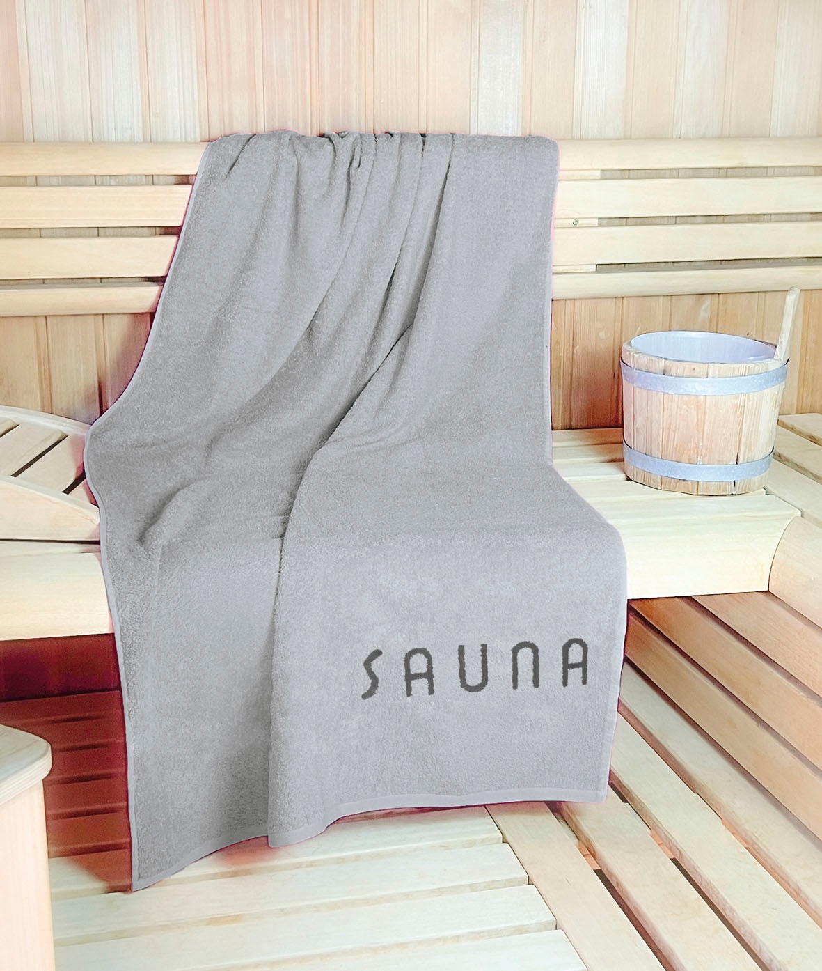 KiNZLER Saunatuch »Wellness, Sauna - Grösse 90/200 cm« leichte Qualität, verschiedenen Designs, auch als 2er Set