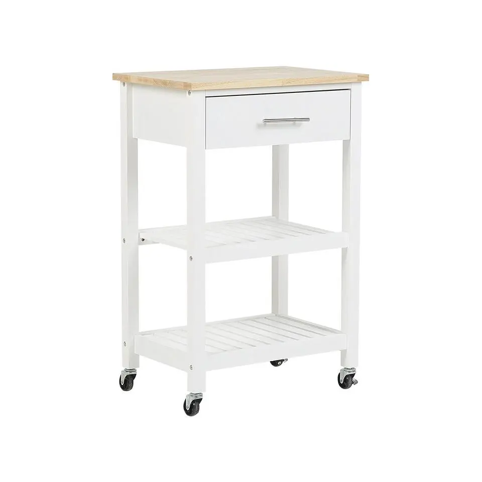 HIUMA - Keukentrolley - Wit - Rubberhout