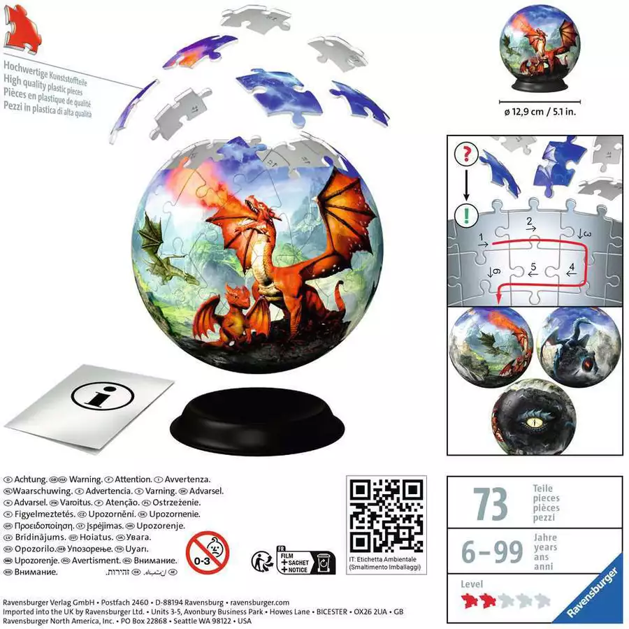 Ravensburger Puzzle-Ball Mystische Drachen bunt