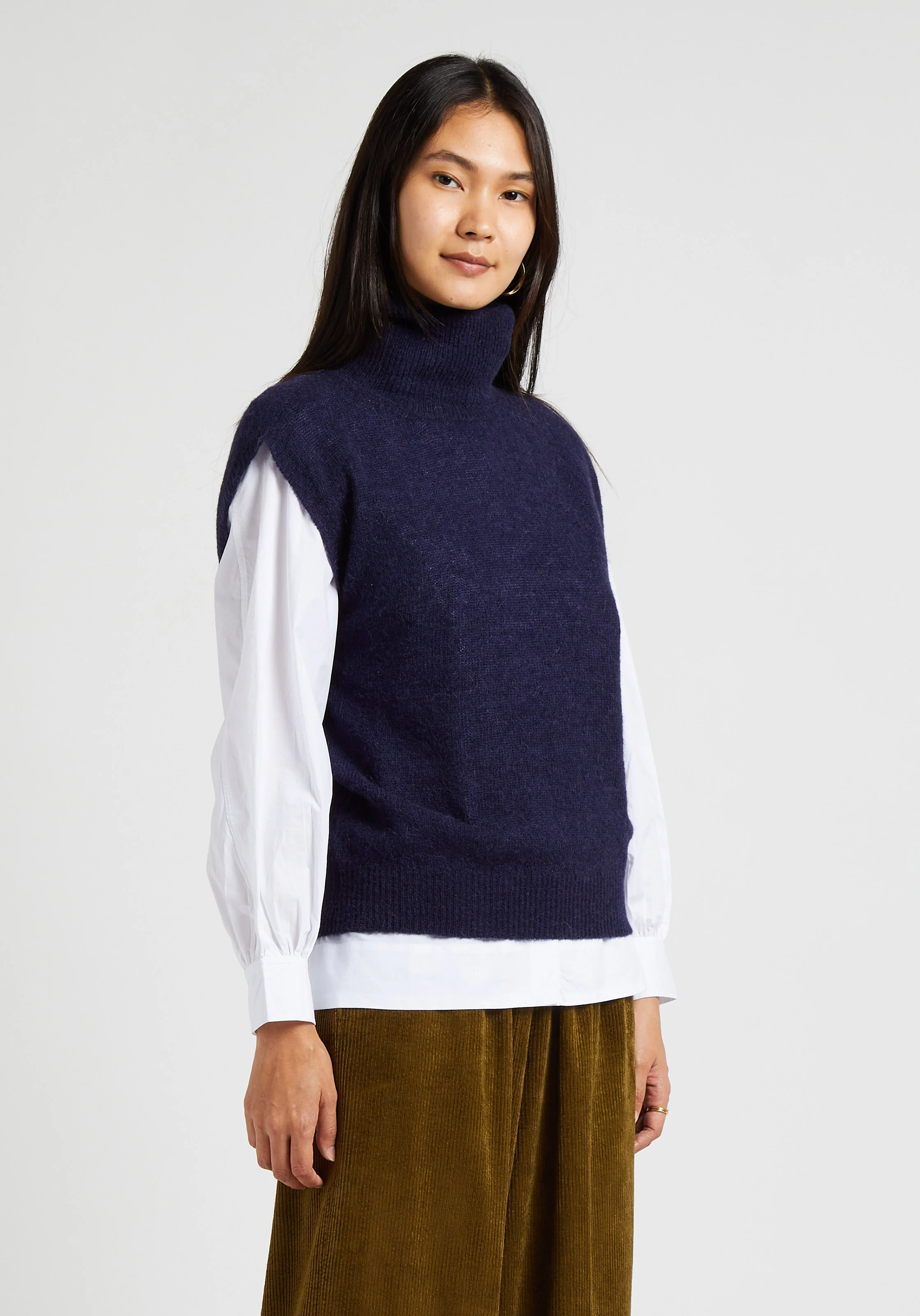 Pull col montant en | Bleu