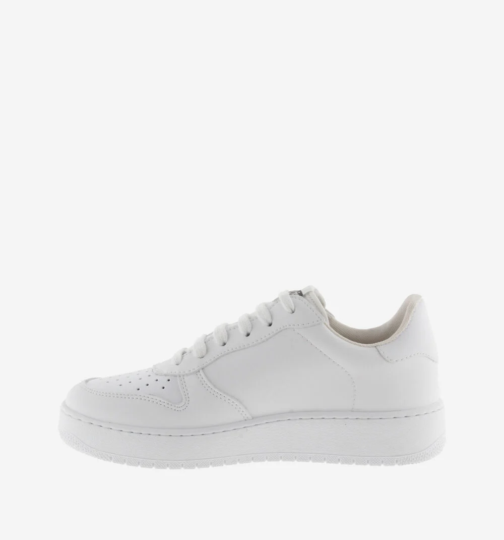 MADRID EFFET CUIR Baskets pour femmes blanches en cuir BLANCO