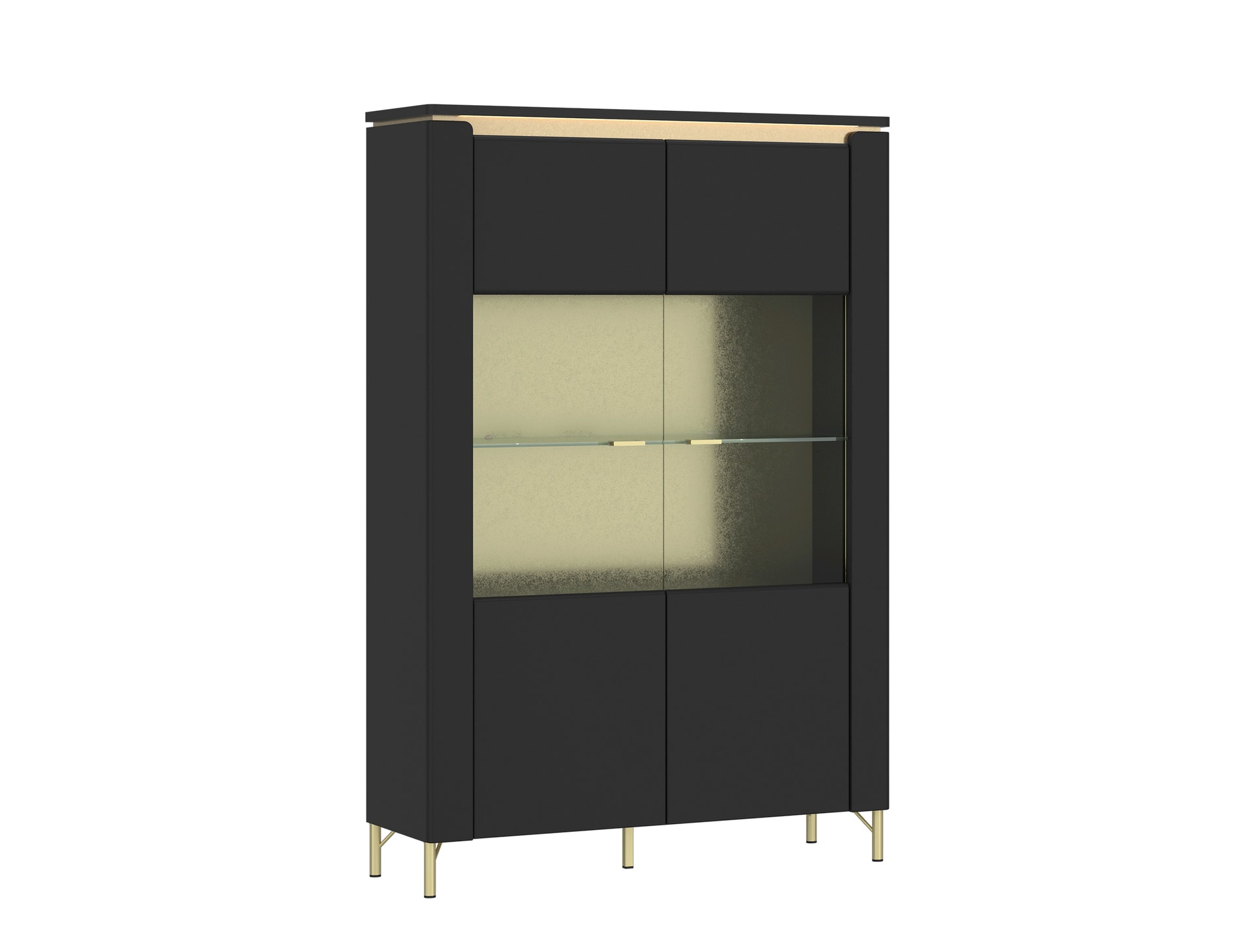 Highboard NORICA 110,4x169,2 cm schwarz matt