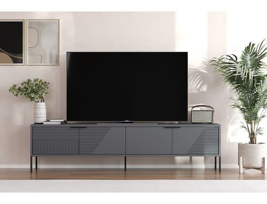 CONCEPT1 - Meuble TV Dore anthracite 180 x 30 x h45 cm