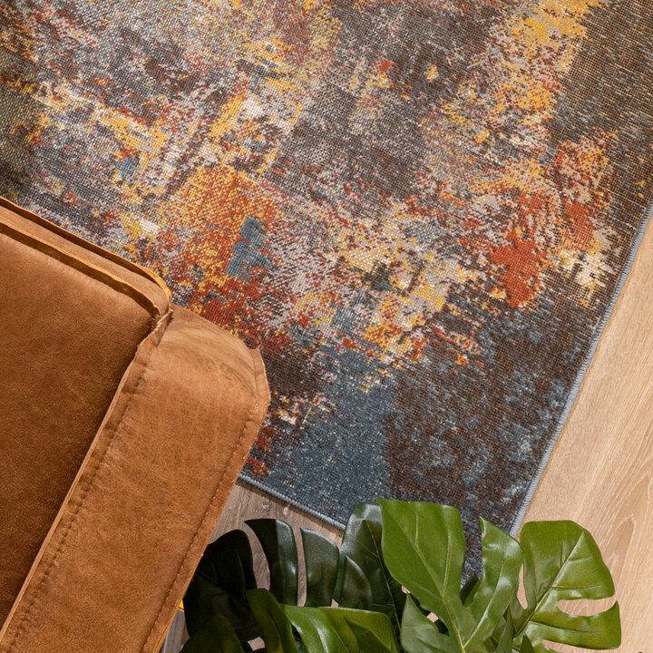 Modern vloerkleed - Bush Blauw/Multicolor