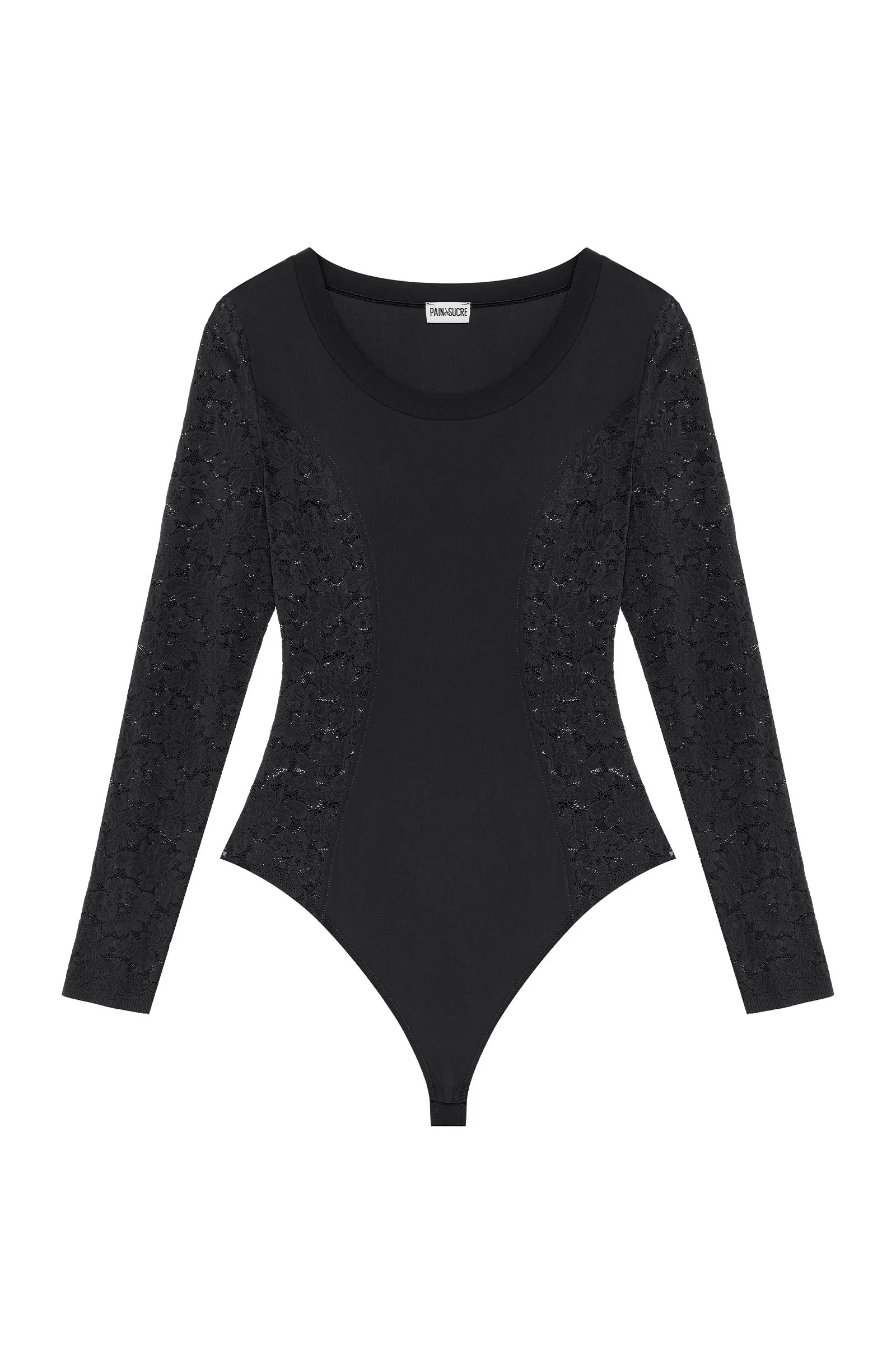 bunny Body noir bi-matière en voile et dentelle Noir