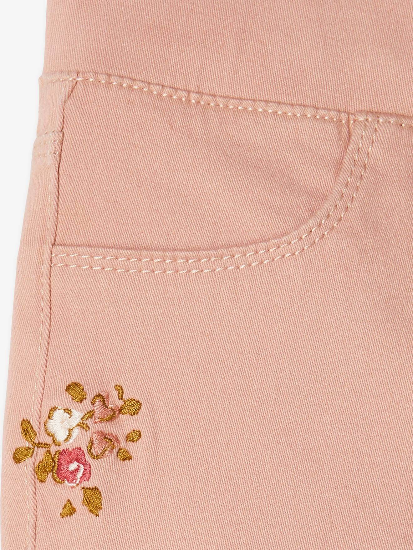Calça legging bordada MorphologiK para meninas, largura padrão no quadril, rosa maquiagem
