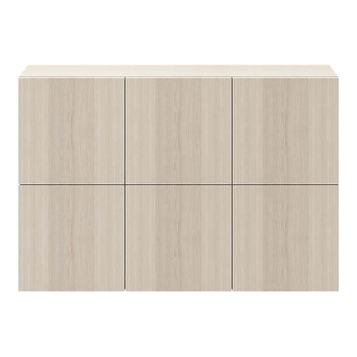 Buffet suspendu avec 6 portes effet chêne GoodHome Atomia H. 75 x L. 112,5 x P. 22 cm