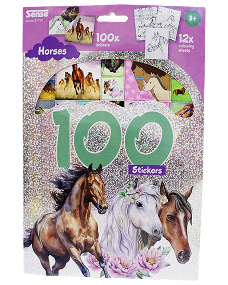 Aktivitetshæfte 100 stickers - heste
