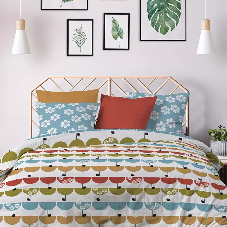 Housse de couette et deux taies coton (260 cm) Grany Multicolore