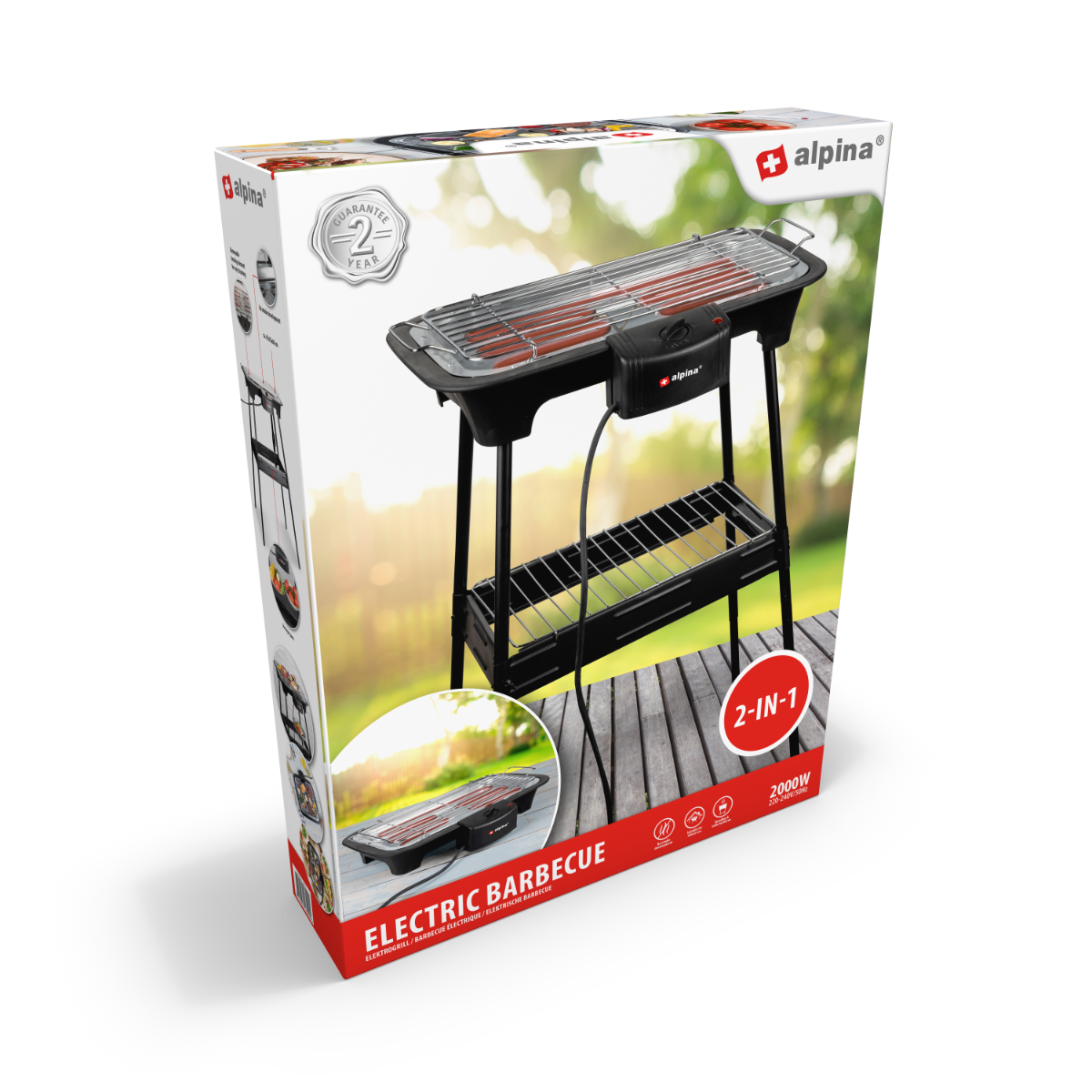 Alpina elektrische BBQ  2-in-1