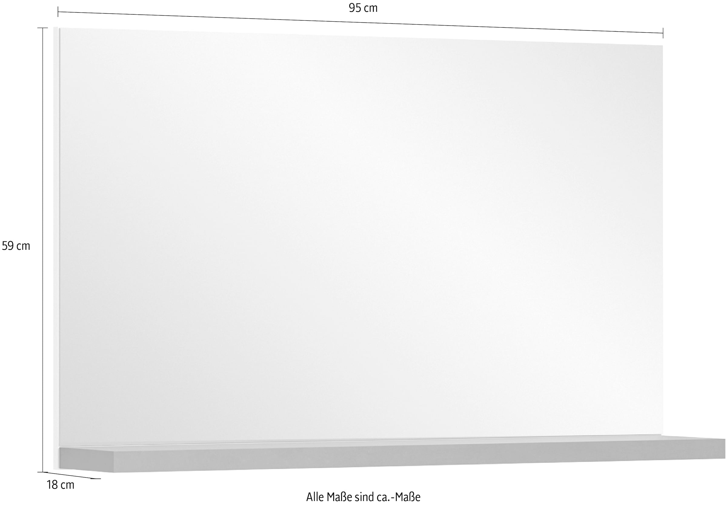 INOSIGN Wandspiegel »Skoskap, Breite 95 cm, 1 Ablageboden, inklusive Wandmontagematerial« Garderobenspiegel, Spiegel, Flurspiegel, Dielenspiegel, Spiegelpaneel