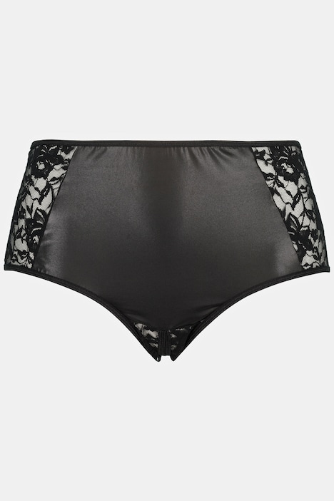 Maxi-Slip, highwaist, wetlook, Ouvert-Öffnung im Schritt