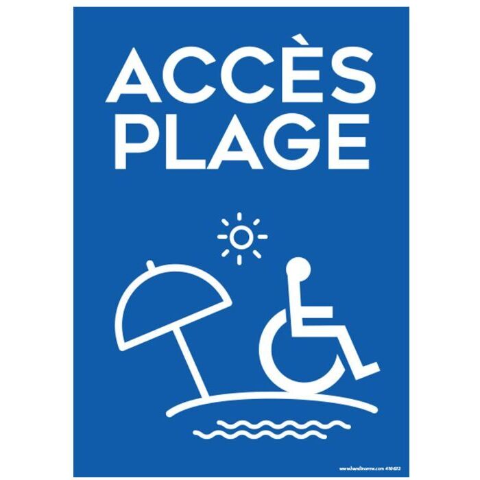 Panneau Accès Plage picto PMR - 4 visuels au choix