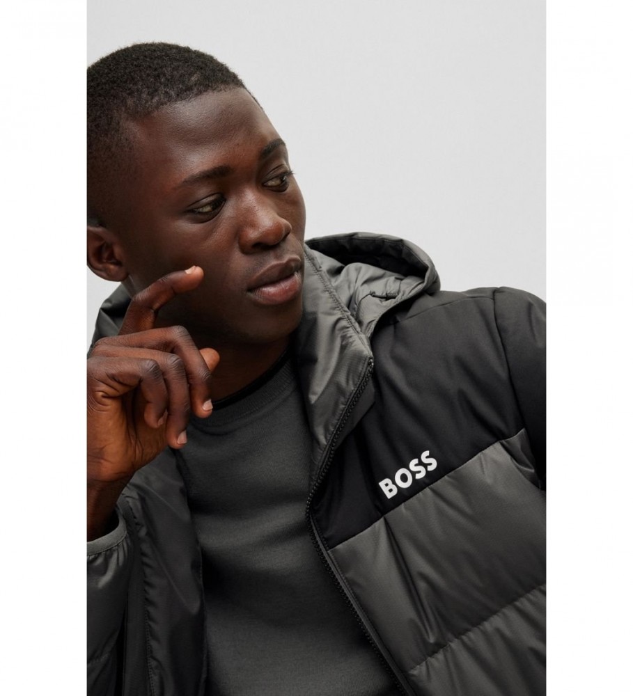 Jaqueta BOSS Plumn Logo Cinza
