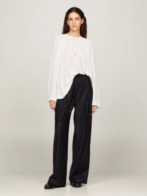 Blusa de crepe oversized com franzidos