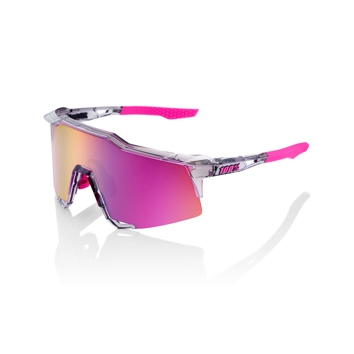 100% Speedcraft Sport Zonnebril Grijs Met Purple Multilayer Mirror Lens