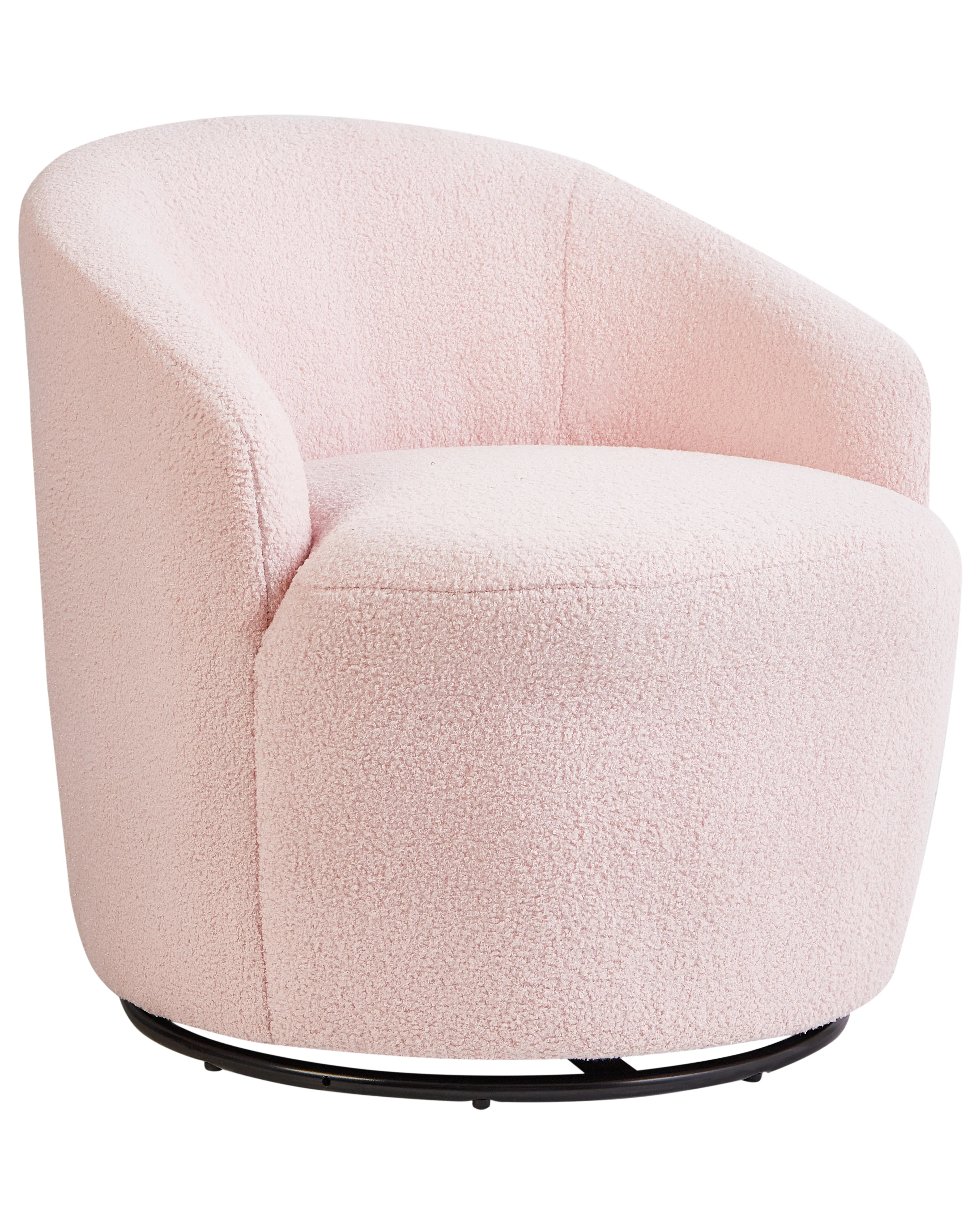 Draaifauteuil DAVIK Bouclé Pastelroze