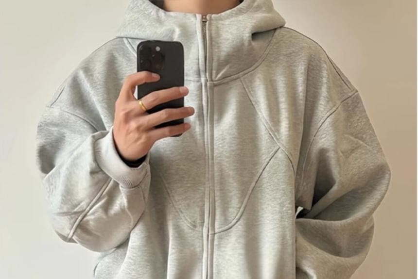 Posive - Effen oversized hoodie met rits