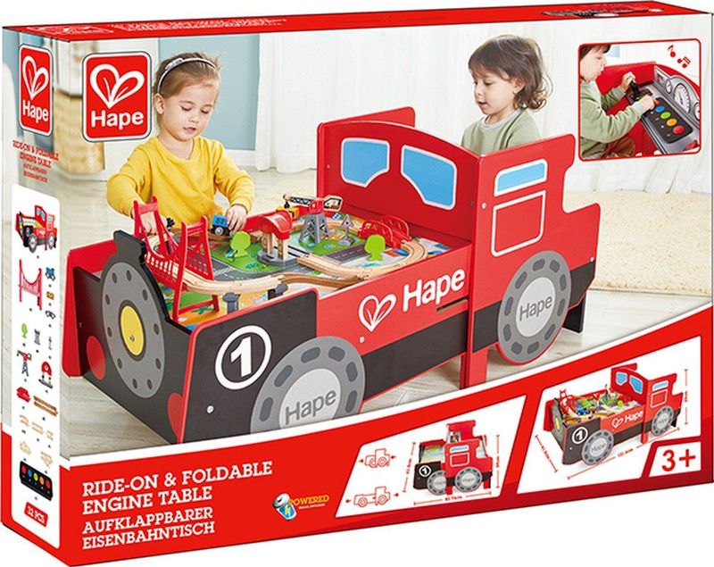 Tsjou Tchou! - Speeltafel Houten Spoorbaan - Rood - Educatief Spel