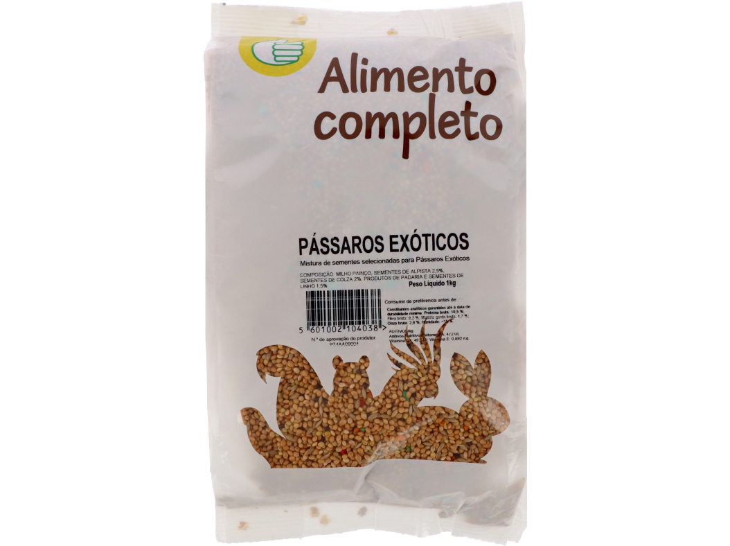 COMIDA PARA PÁSSAROS EXÓTICOS POLEGAR MISTURA SEMENTE 1KG
