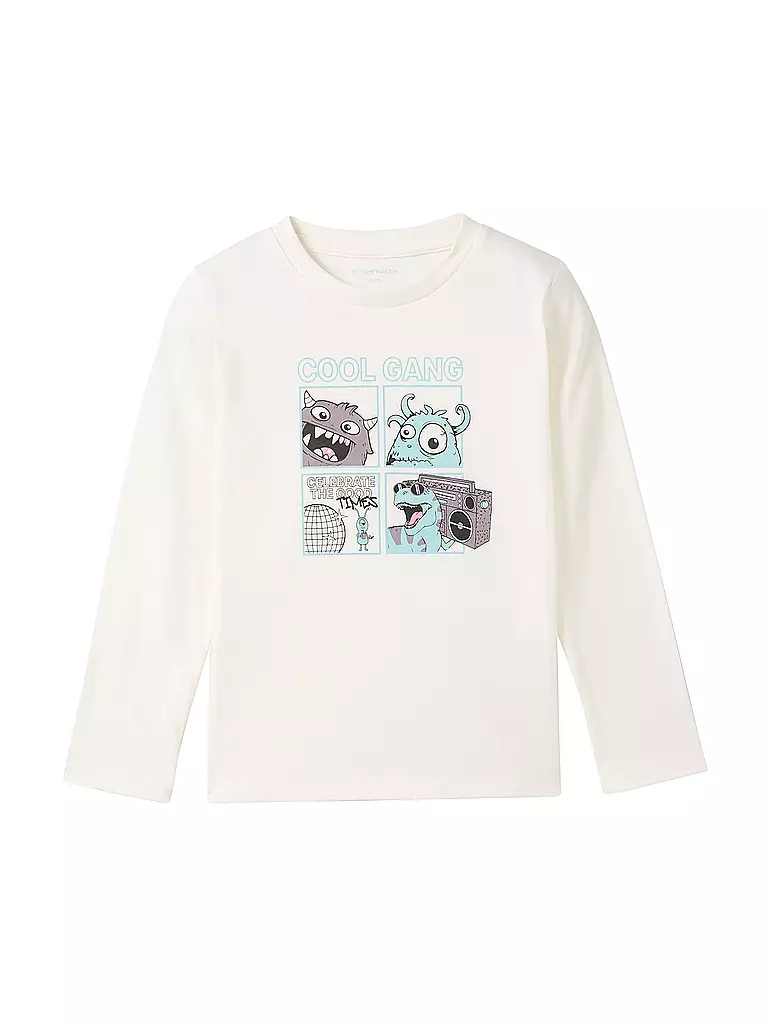 TOM TAILOR Jungen Langarmshirt  weiss