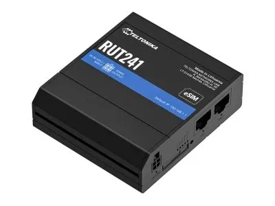 Teltonika RUT241 eSIM - Trådløs router - WWAN 2,4 GHz - 2G, 3G, 4G - DIN monterbar på skinne