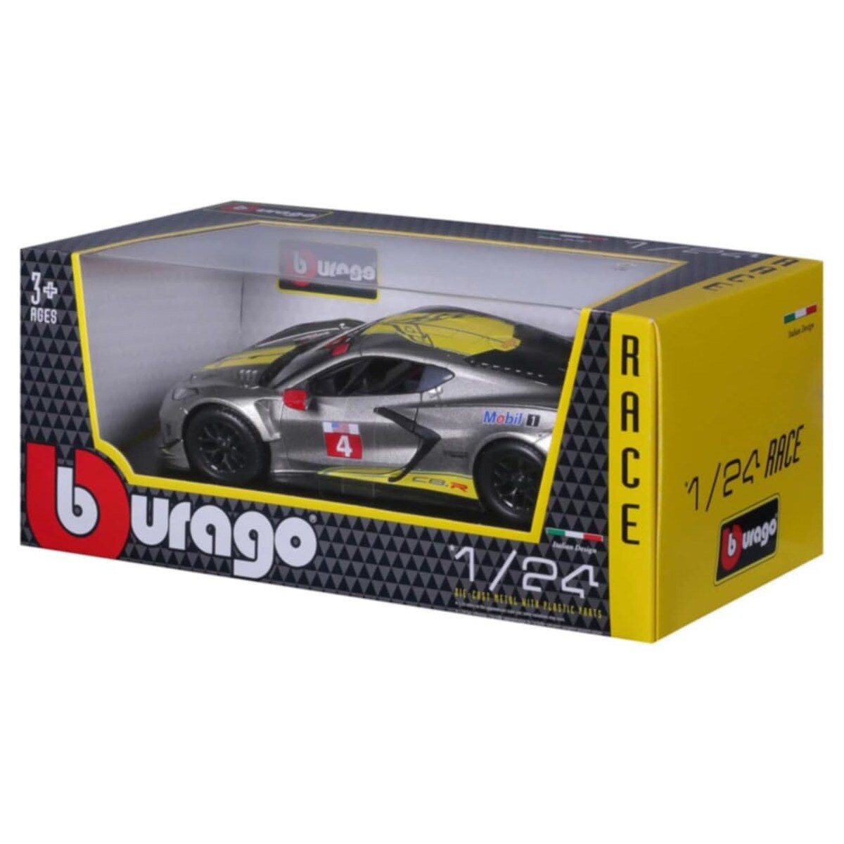 Bburago 18-28024 - Modellauto - Chevrolet Corvette C8R '20 (grau, Maßstab 1:24) Modell Auto