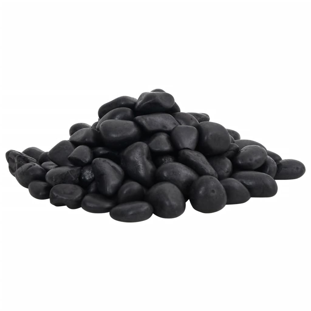 vidaXL Pedras pretas polidas 10 kg 2-5 cm