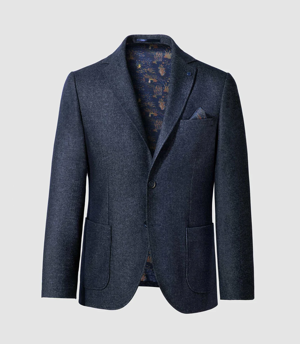 Veste poches plaques bleu indigo 
