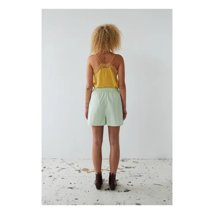 Stella Nova Short Rayé | Vert Menthe