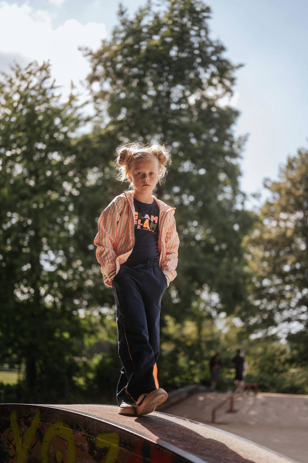 TYGO & vito gestreeptezomerjas Senna roze/geel
