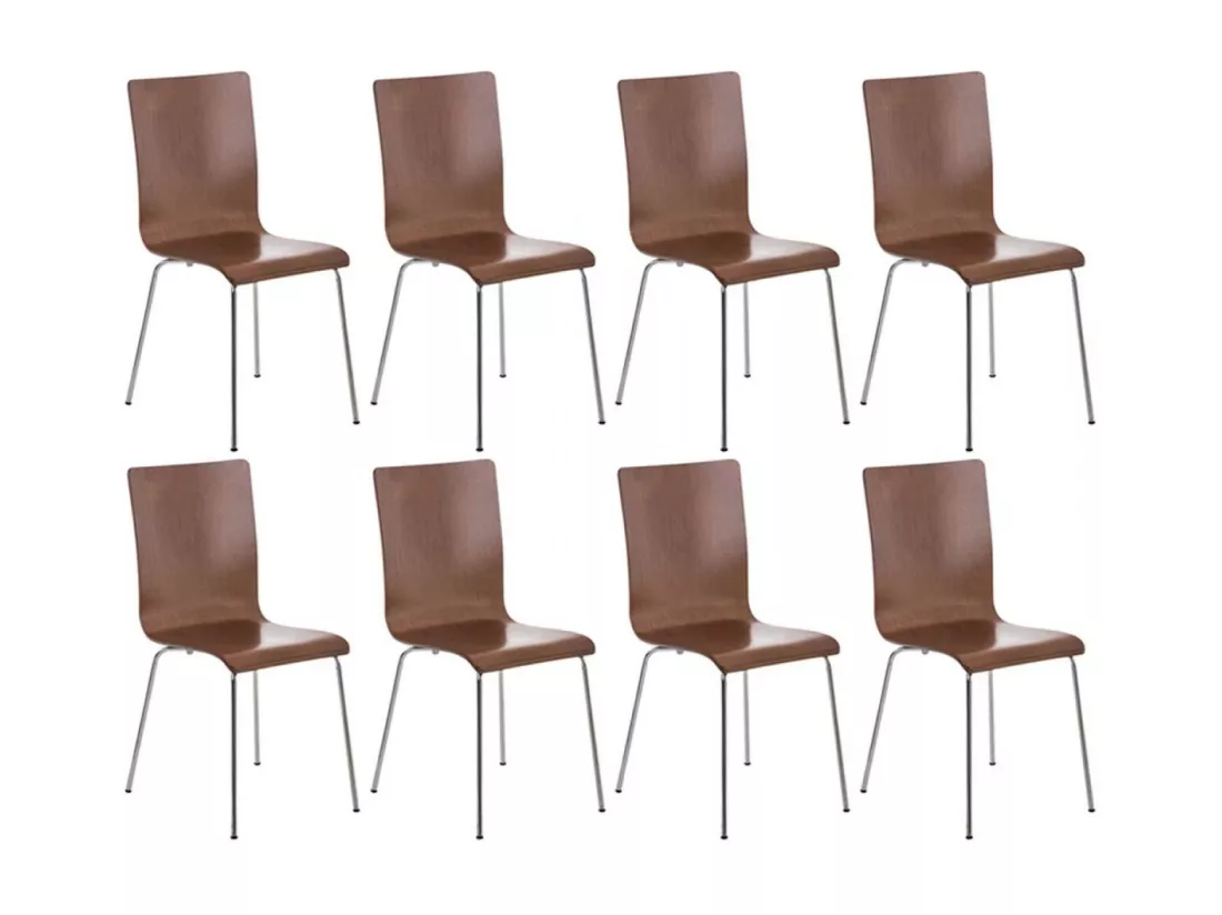 Lot de 8 Chaise de conférence - Bois & Antique - Marron - PEPE