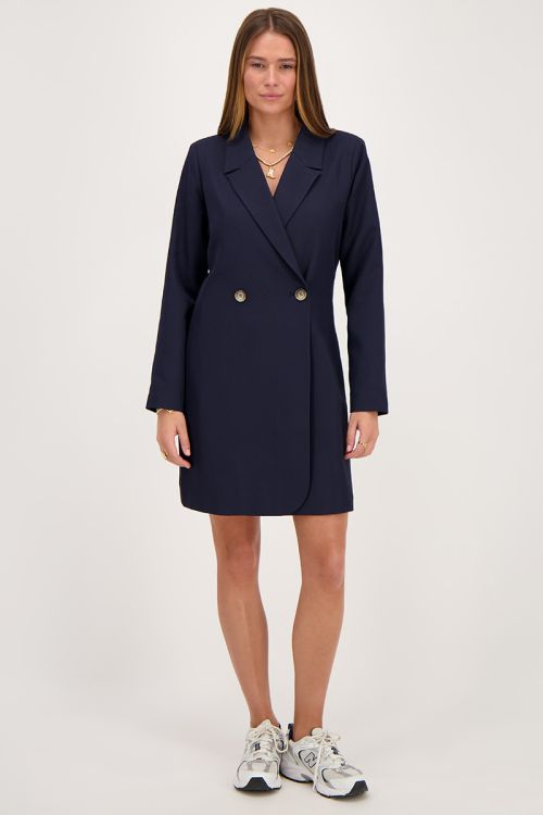 Blauwe blazer jurk met koord