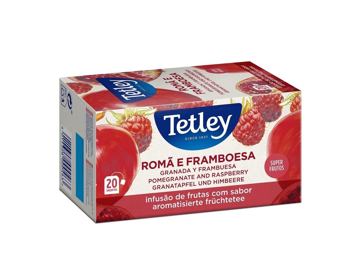 INFUSÕES DE FRUTOS TETLEY ROMÃ E FRAMBOESA 20 SAQ
