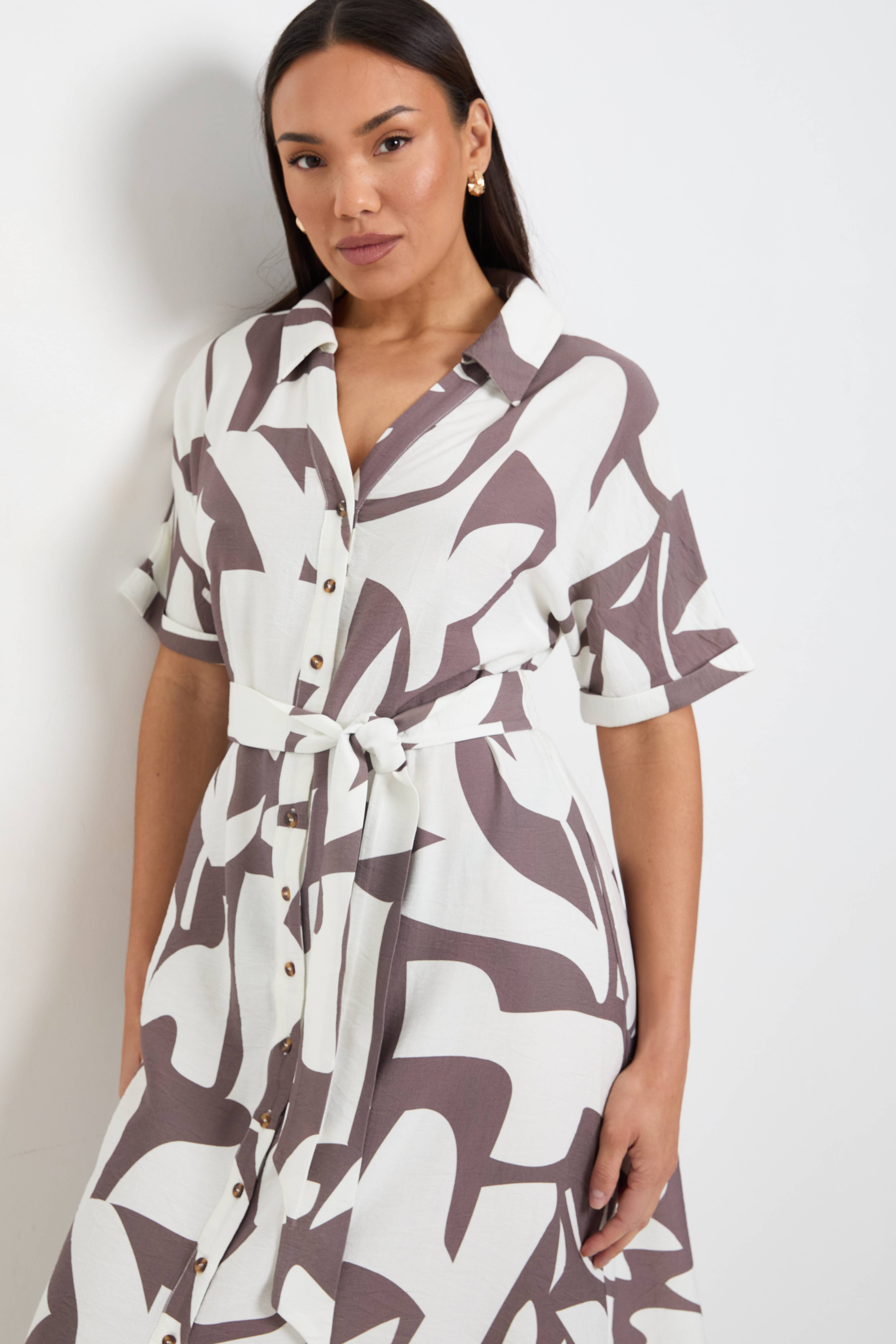 Wallis Robe Chemise À Col Imprimé Abstrait D'été