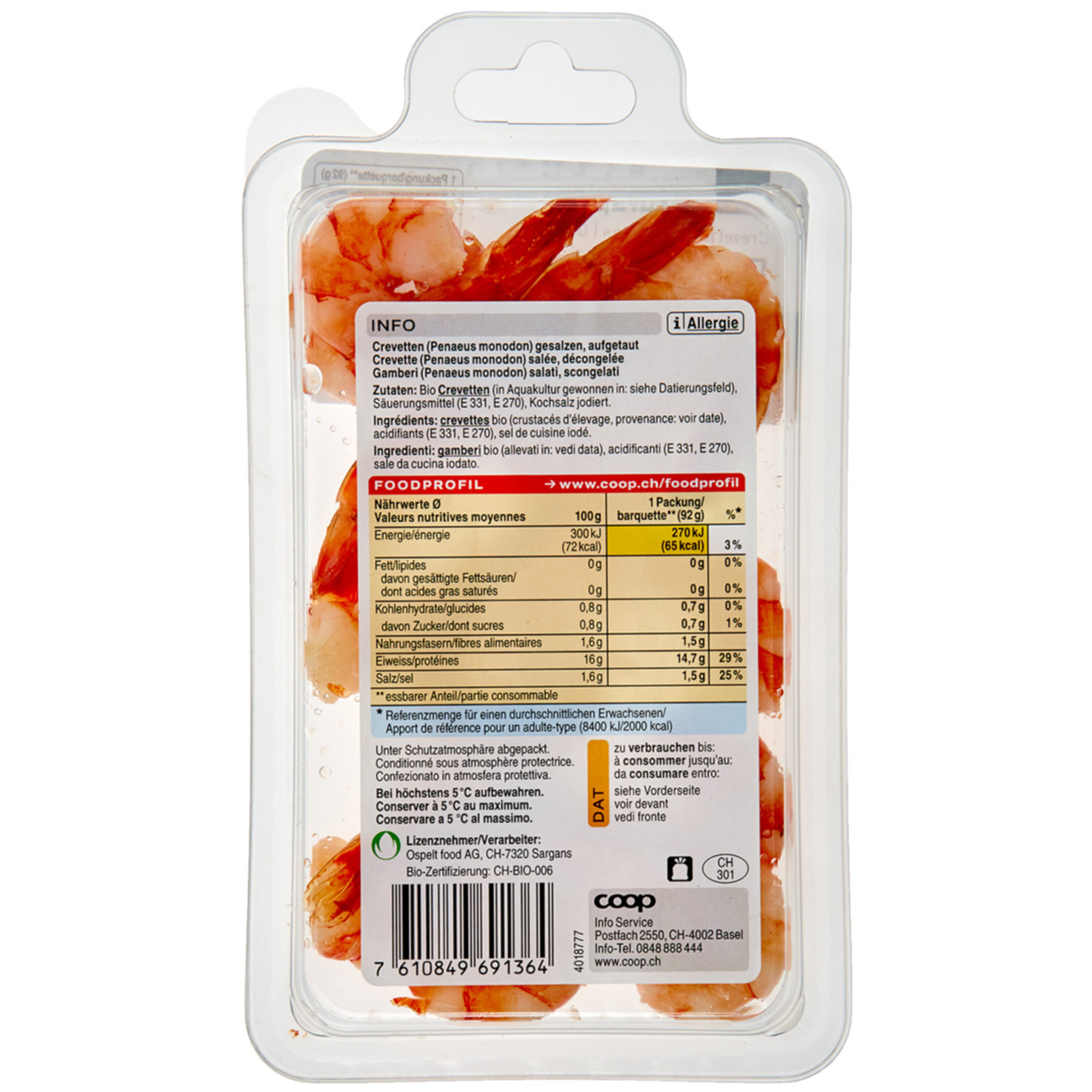 Naturaplan Bio Crevetten gekocht Party Tail on