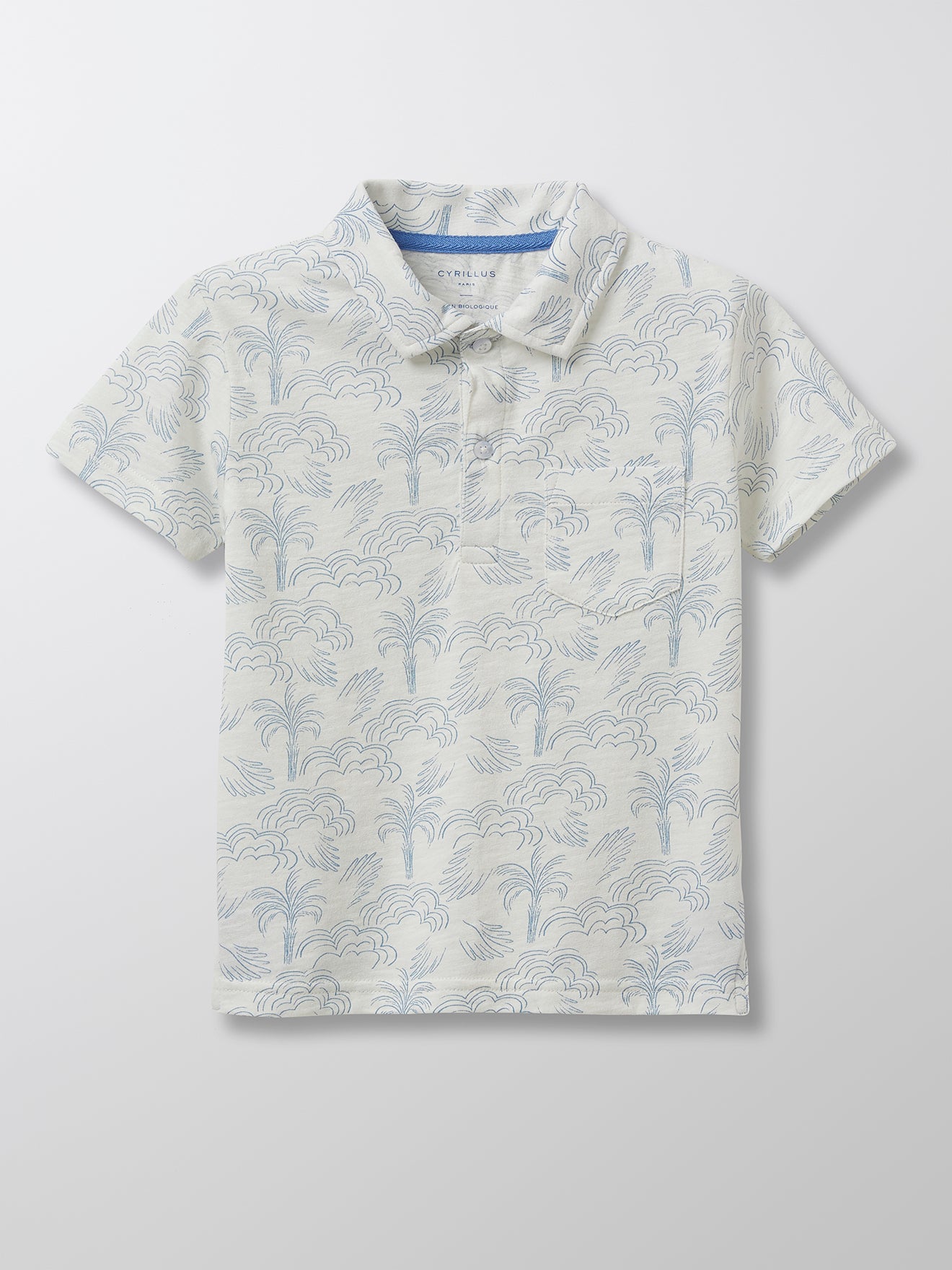 Polo Garçon motif palmiers - Coton bio