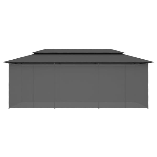 vidaXL Paviljong med gardiner 600x298x270 cm antrasitt